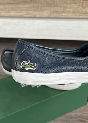 Синие кожаные мокасины lacoste4 фото