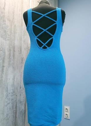 Нереальное платье неоновый голубый р.35-366 фото