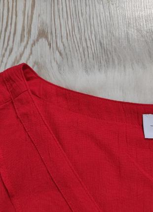 Червона натуральна блуза сорочка бавовна оверсайз&amp;other stories дизайнерська довгим рукавом9 фото