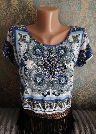 Женская блуза кроп топ с бахромой р.42/44 блузка футболка5 фото