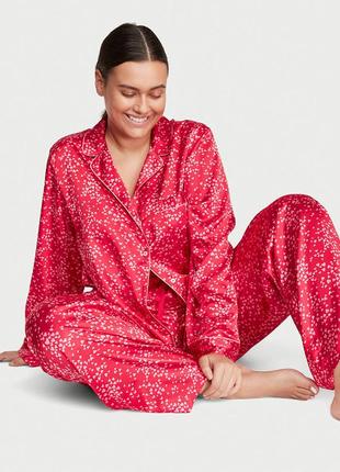 Victoria ́s victorias secret віктория сикрет костюм для сну сатинова піжама satin long pajama set
