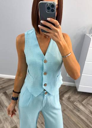 Костюм женский двойка с брюками и жакетом