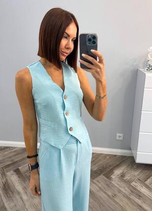 Костюм женский двойка с брюками и жакетом