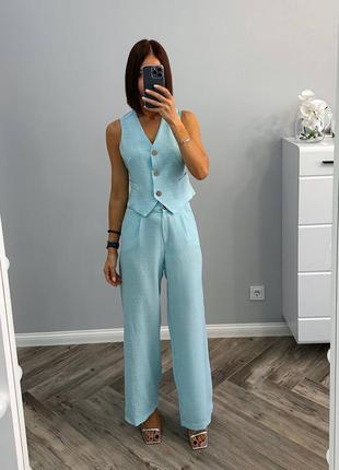 Костюм женский двойка с брюками и жакетом