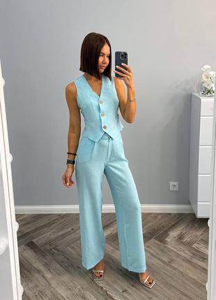 Костюм женский двойка с брюками и жакетом