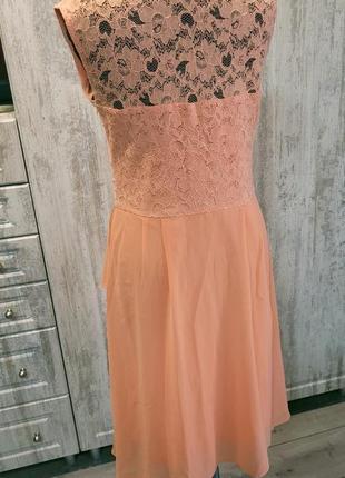 Сукня персикова мереживна р.л3 фото