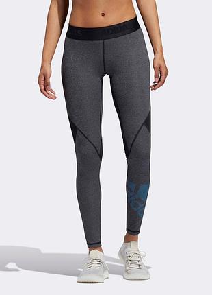 Лосіни легінси тайтси велосипедки спортивні сірого кольору womens alphaskin badge of sport adidas