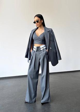 Костюм трійка палаццо жакет топ