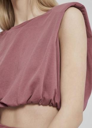 Футболка, майка, топ с плечиками zara розовая зара