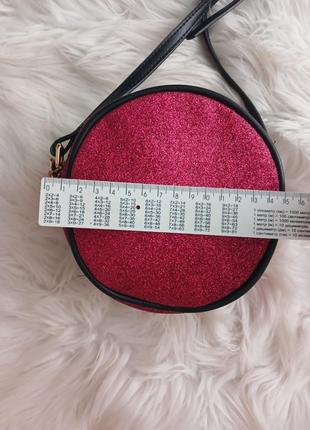 Круглый клатч 15×15 мини-сумочка бордового цвета, сумочка с блестками3 фото