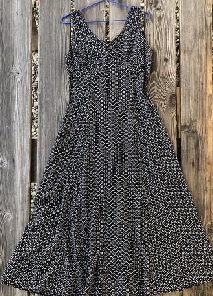 Сарафан плаття довге принт в горох