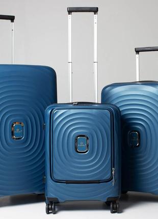 Комплект валіз франція ультролегкий поліпропілен 3 шт (l m s) синій snowball 352033 фото