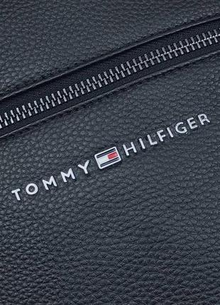 Мужская сумка tommy hilfiger черная барсетка / сумка на плечо9 фото