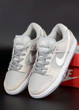 Кроссовки nike sb dunk low grey white