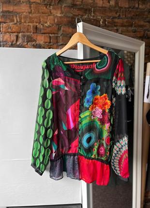 Desigual women’s full printed rare long sleeve blouse жіноча блуза