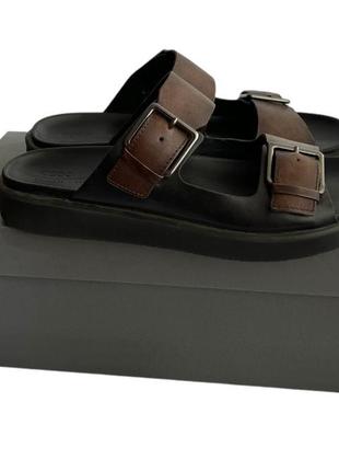 Мужские черно-коричневые шлепанцы ecco flowt lx в городском стиле, размер 42