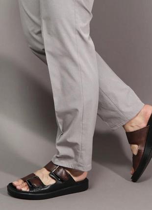 Мужские черно-коричневые шлепанцы ecco flowt lx в городском стиле, размер 42