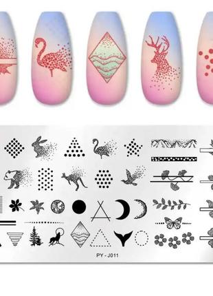 Трафарет пластина для стемпинга