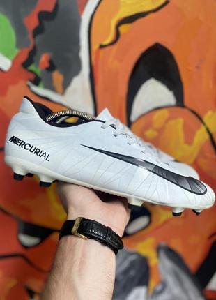 Nike mercurial бутсы сороконожки 45 размер футбольные белые оригинал