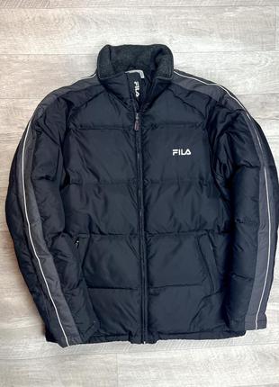 Fila куртка пуховик 52/54 l размер чёрная плащовка оригинал