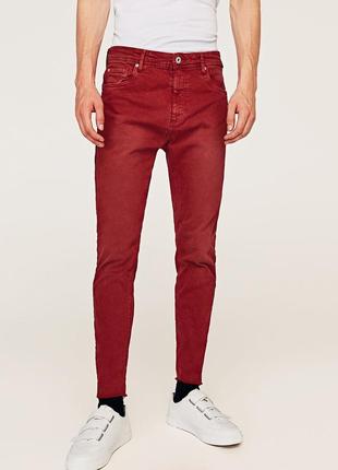 Джинси zara carrot fit bull denim red1 фото