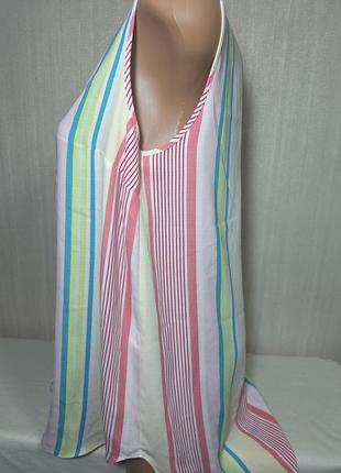 Топ с треугольным вырезом горловины. блуза разноцветная в полоску. блуза женская летняя длинная полосатая5 фото