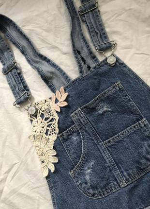 Джинсовий сарафан-шорти zara