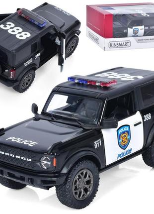 Модель машины джип ford bronco (2022) 5'' police металлическая инерционная, kt5438wp