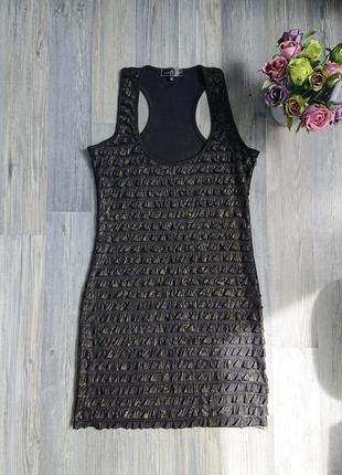Красивое блестящее платье с люрексом рюшами р.42/44 сарафан8 фото