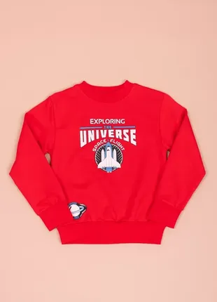 Світшот для хлопчиків 1025-3 червоний стильний з принтом