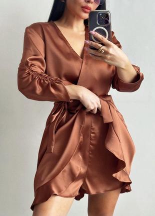 Шикарное атласное сатиновое платье супер качество4 фото
