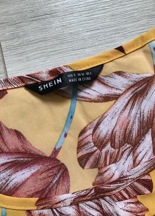 Плаття сарафан коротке з квітковим принтом shein5 фото
