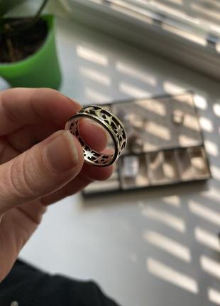 Серебряное кольцо с луной и звездами1 фото