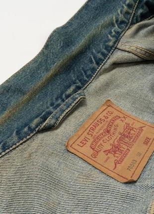 Levis 70503 vintage 90s trucker denim jacket (1992) мужская джинсовая куртка8 фото