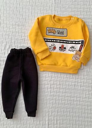 Костюмчик теплый, флисовый на мальчика 2 года, р.92