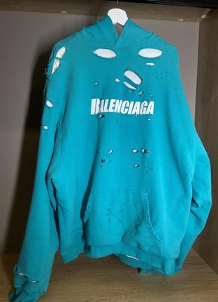 Balenciaga destroyed logo hoodie (оригинал)