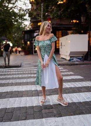 Платье со шнуровкой хлопок