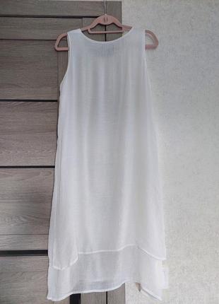 Многослойное лёгкое белое платье миди с района sallos(размер 12-14)3 фото
