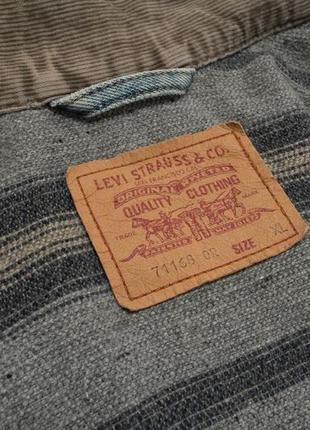 Levis 71168 vintage 90s plaid lined trucker denim jacket чоловіча джинсова куртка10 фото