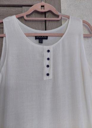 Многослойное лёгкое белое платье миди с района sallos(размер 12-14)4 фото