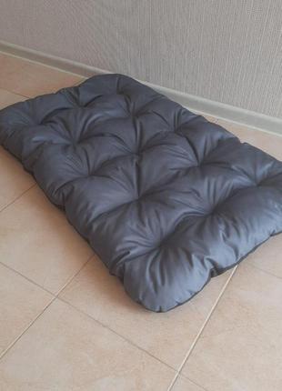 Лежак для собак 105х63х10см лежанка матрац для великих порід двосторонній колір сірий з чорним7 фото