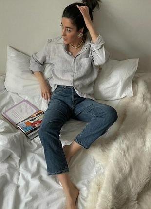 Рубашка uniqlo из французского премиального льна ( xs/s )