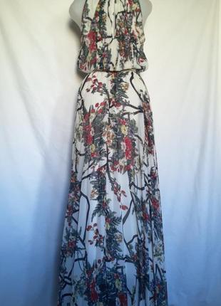 Женское длинное платье, нежное платье с мелкими цветами. фотосессия3 фото