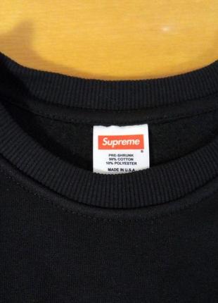 Свитшот supreme чёрный | вышитый box logo2 фото