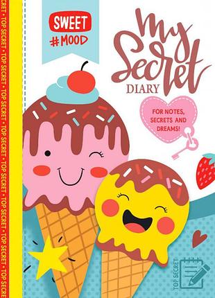 Блокнот "секретник", 70г, 7бц, матова ламінація, глитер, 48арк, 21483