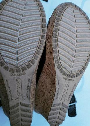 Женские кожаные босоножки crocs на тактке\р.36\оригинал8 фото