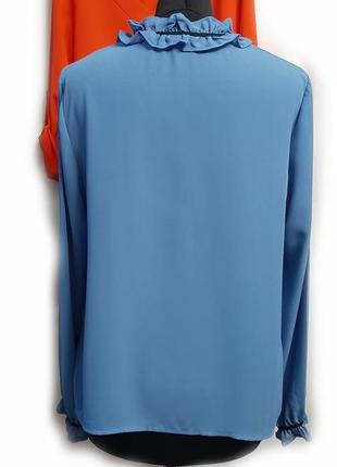 Блуза с рукавом романтическая голубая легкая р 38-403 фото