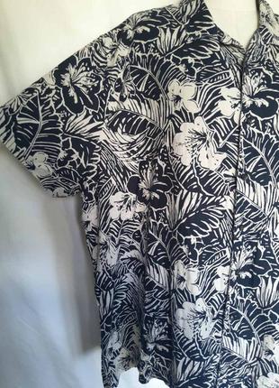 Льон/ віскоза чоловіча гавайська сорочка літня натуральна пляжна віскозна шведка, лляна гавайка5 фото