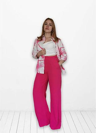 Костюм жіночий брюки рубашка льон l 126-3 s