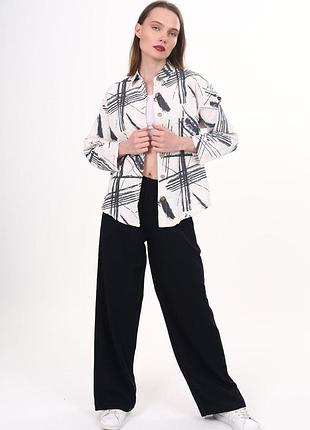 Костюм штани рубашка лен l 126-1 s